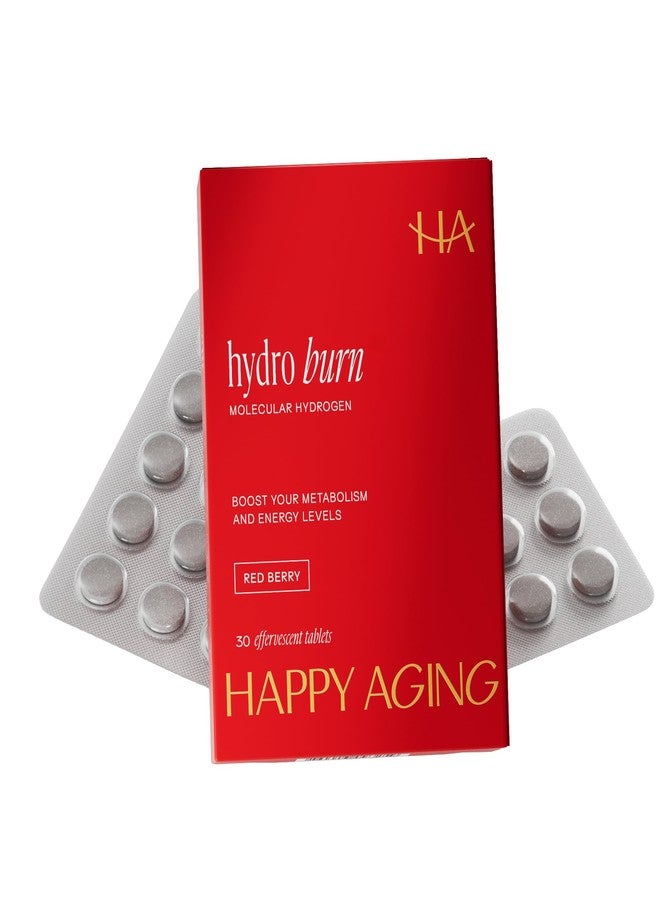Happy Aging Hydro Burn H2 Molecular Hydrogen Water Tablets|Clean Energy & Metabolic Support| Molecular Hydrogen with Magnesium| Fast-Dissolving, Keto Antioxidant|30 Red Berry Tablets - Image 1