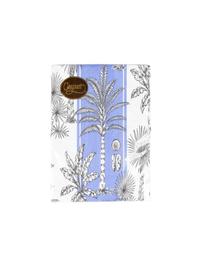 Caspari Southern Palms Blue & White Luncheon Napkins - 20 Per Package - Image 5