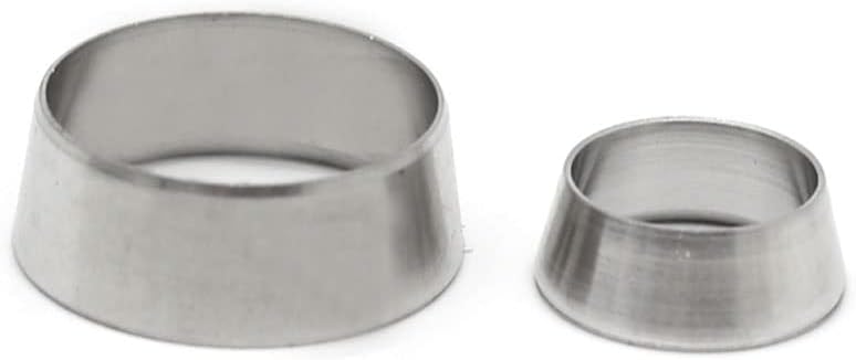 Yoebor Metalwork Stainless Steel 304 Compression Double Ferrule 1/8" Tube OD Sleeve Ring, Pack of 10 Pairs - Image 3
