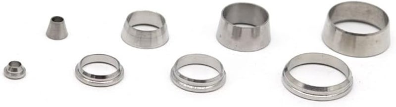Yoebor Metalwork Stainless Steel 304 Compression Double Ferrule 1/8" Tube OD Sleeve Ring, Pack of 10 Pairs - Image 5