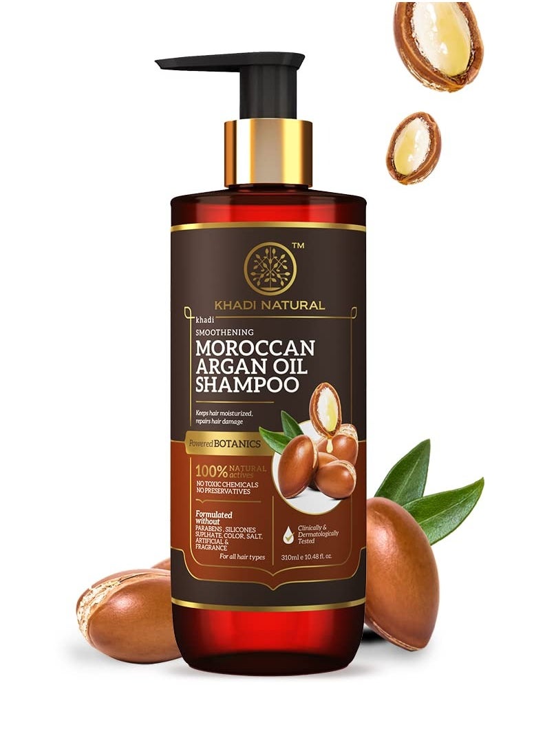 Khadi Natural Khadi Natural Moroccan Argan Shampoo Shampoo for Dry Hair Moisturizing Shampoo for Frizzy Hair Paraben Silicone and Sulphate Free Suitable for All Hair Types Powered Botanics  - Image 1