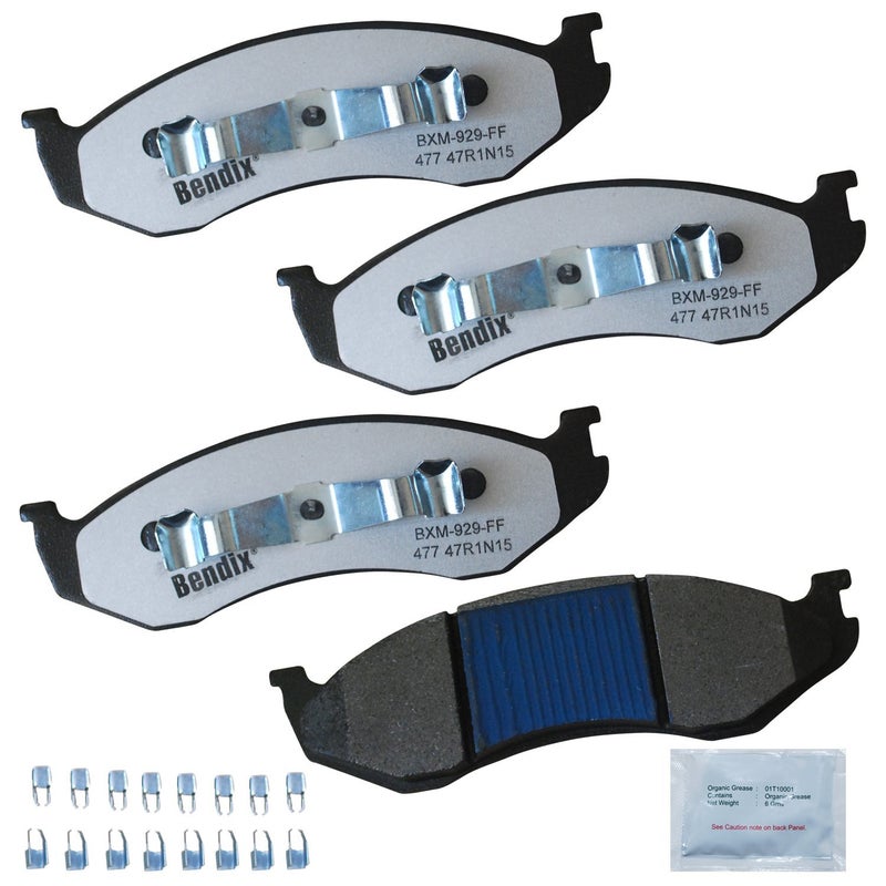 Bendix Fleet Metlok MKD477FM SemiMetallic Front Brake Pads for Jeep Cherokee 20011990Comanche 19921990Grand Cherokee 19981993TJ 20061997Wagoneer 1990Wrangler 19951990Wrangler 20061997
