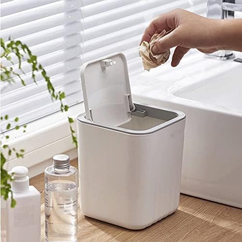 ZUBAT ZUBAT Mini Desk Trash Can Flip Countertop Garbage Bin Small Trash Can Bathroom Trash Cans with Lids for Kitchens, Offices(PACK OF 1)(MULTI COLOR) - Image 1
