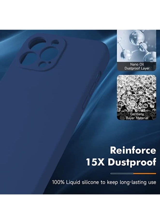 Raxoom iPhone 14 Pro + 2 Pack Tempered Glass Screen Protector Magsafe Case Silicone Phone Case with Microfiber Lining for iPhone 14 Pro 6.1 inch 2022,Blue - Image 4