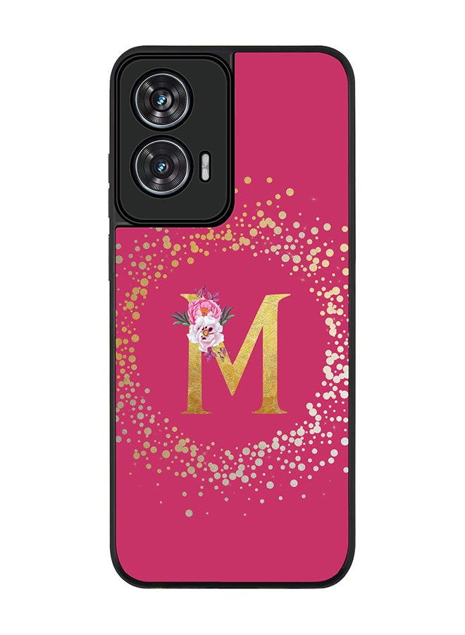 Stylizedd For Motorola Edge 50 Fusion 5G Case,Slim fit Camera Protection, Shockproof Thin Phone cover  - Custom Monogram Floral - M ( Deep Pink ) - Image 1