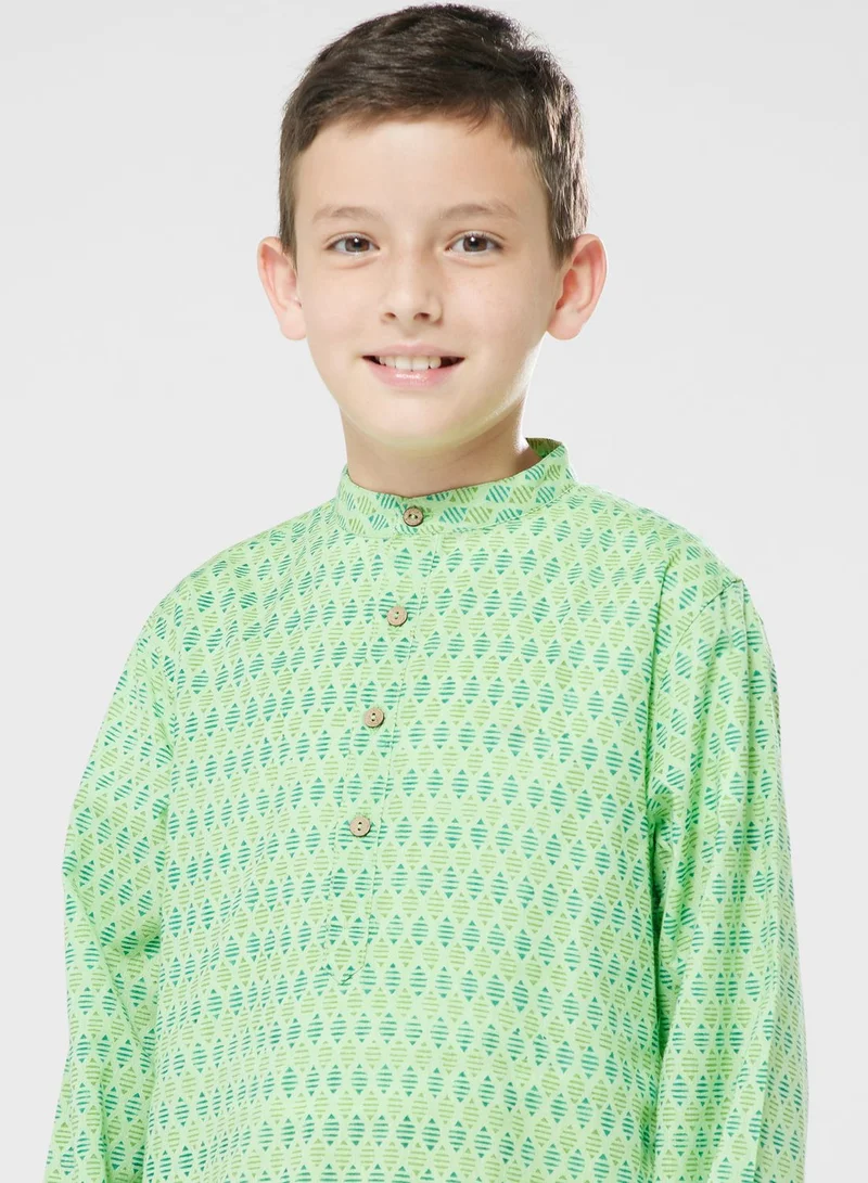 Fabindia Kids Printed Long Kurta