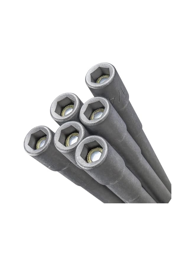 promass 6Pcs Long Impact Nut Driver Set - Magnetic Nut Setter Driver Bits 1/4" Hex Shank to 1/4" Hex Socket Drill Bit Extension for Impact Drivers and Drills, 6-Inch Length - Image 4