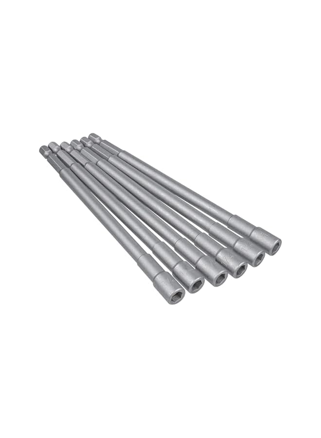 promass 6Pcs Long Impact Nut Driver Set - Magnetic Nut Setter Driver Bits 1/4" Hex Shank to 1/4" Hex Socket Drill Bit Extension for Impact Drivers and Drills, 6-Inch Length - Image 3