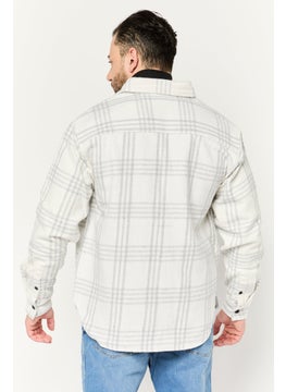 Sovereign Code Men Plaid Jacket Shirt, White  - Image 4