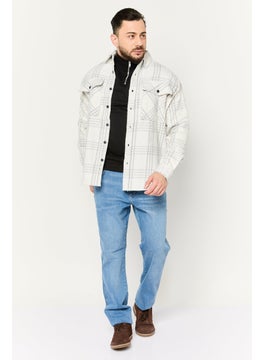 Sovereign Code Men Plaid Jacket Shirt, White  - Image 2