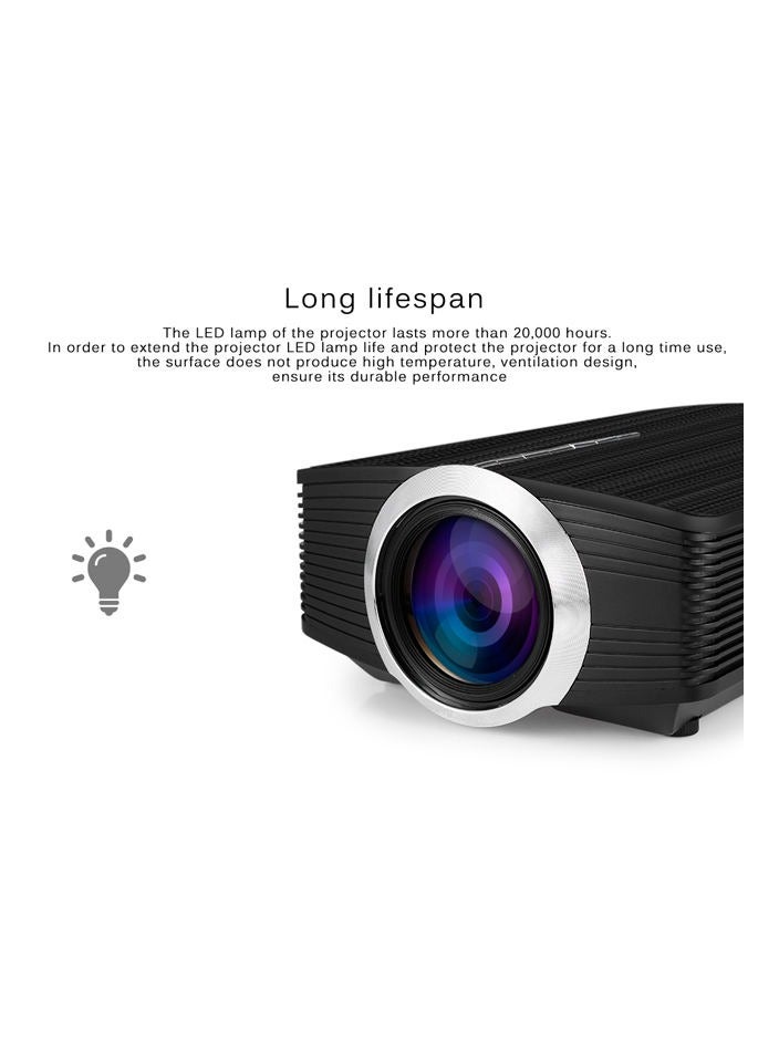 YG500 Mini Portable Projector 1080P Support 1800 Lumens LCD LED Home Cinema with USB HDMI and Built-in Bass Speaker  - Image 2