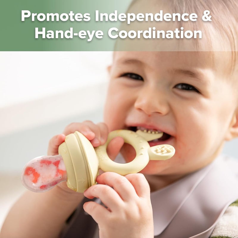 Haakaa Fresh Food Feeder and Silicone Nibble Tray Set - Marigold - Image 5