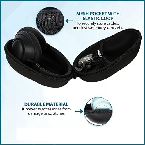 Stealodeal Headset Headphone Carrying Case Earpads Storage Bag Headphone Pouch Portable Anti-Pressure (Oxford-Black) - Image 4