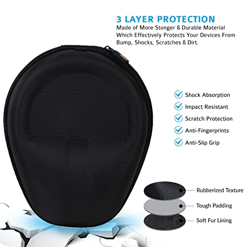 Stealodeal Headset Headphone Carrying Case Earpads Storage Bag Headphone Pouch Portable Anti-Pressure (Oxford-Black) - Image 3