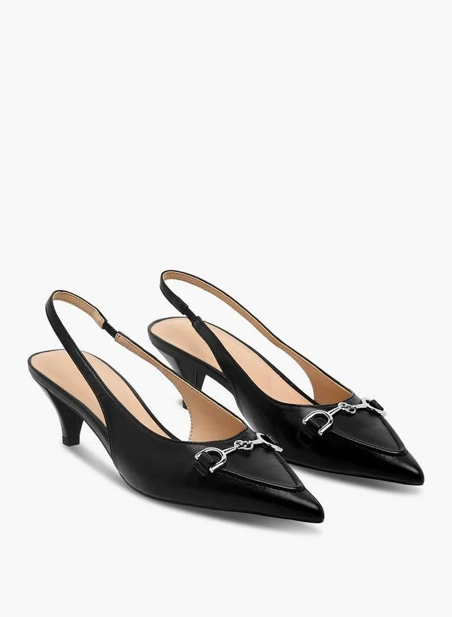 Celeste BLACK Women Kitten Heel Slingback Shoes for Women | Best Price UAE