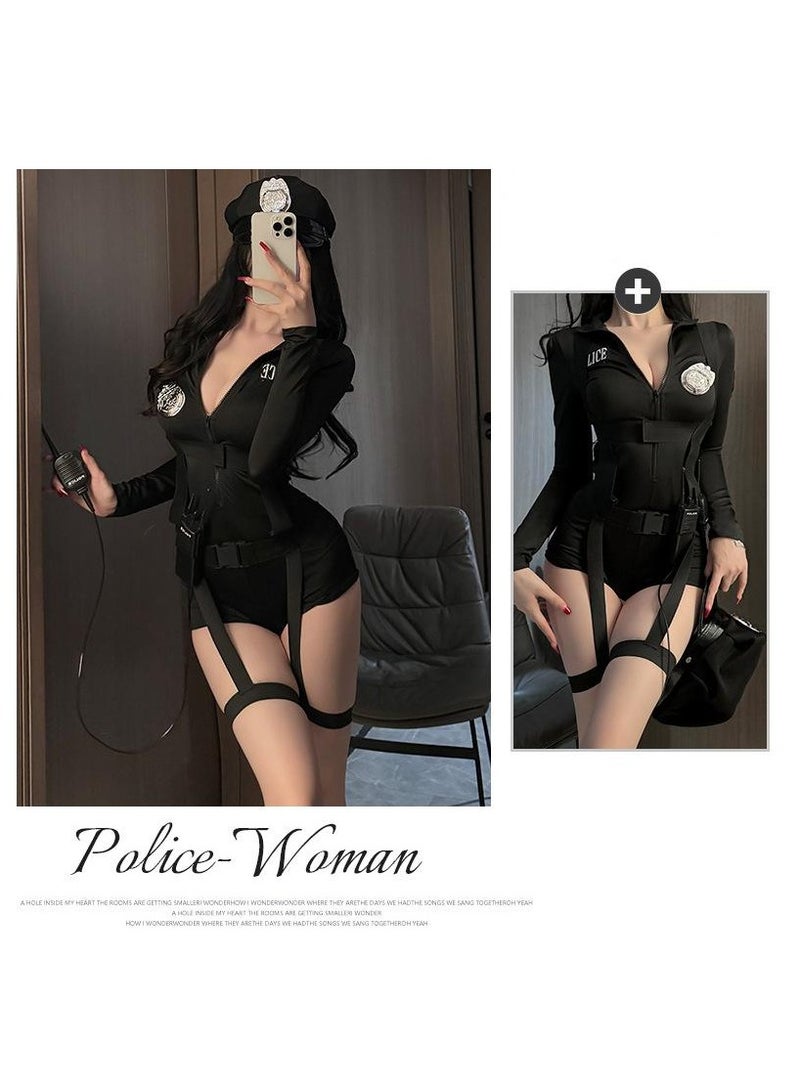Fashionable Women's Role-playing Police Uniform COS Lingerie Set  - Image 1