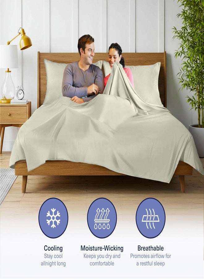 Kickoff Home Kickoff Viscose Bamboo Sheets Queen Size 4-pc 100% Organic Bamboo Viscose Bed Cooling Sheets Queen Size Set Cool Bedding for hot Sleepers Sheet, Flat, Fitted, Pillowcases (Soft Sage, Q) - Image 3