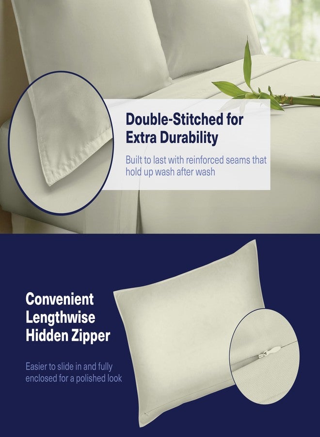 Kickoff Home Kickoff Viscose Bamboo Sheets Queen Size 4-pc 100% Organic Bamboo Viscose Bed Cooling Sheets Queen Size Set Cool Bedding for hot Sleepers Sheet, Flat, Fitted, Pillowcases (Soft Sage, Q) - Image 5