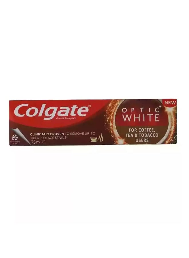 Colgate Optic White Toothopaste for Coffee Tea and Tobacco Users- 75ml - Image 2