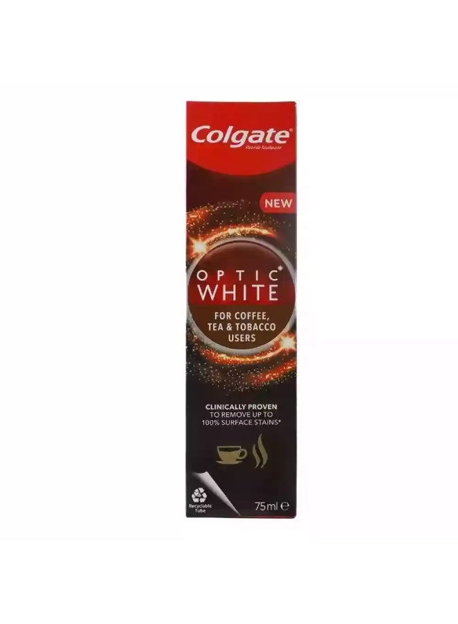 Colgate Optic White Toothopaste for Coffee Tea and Tobacco Users- 75ml