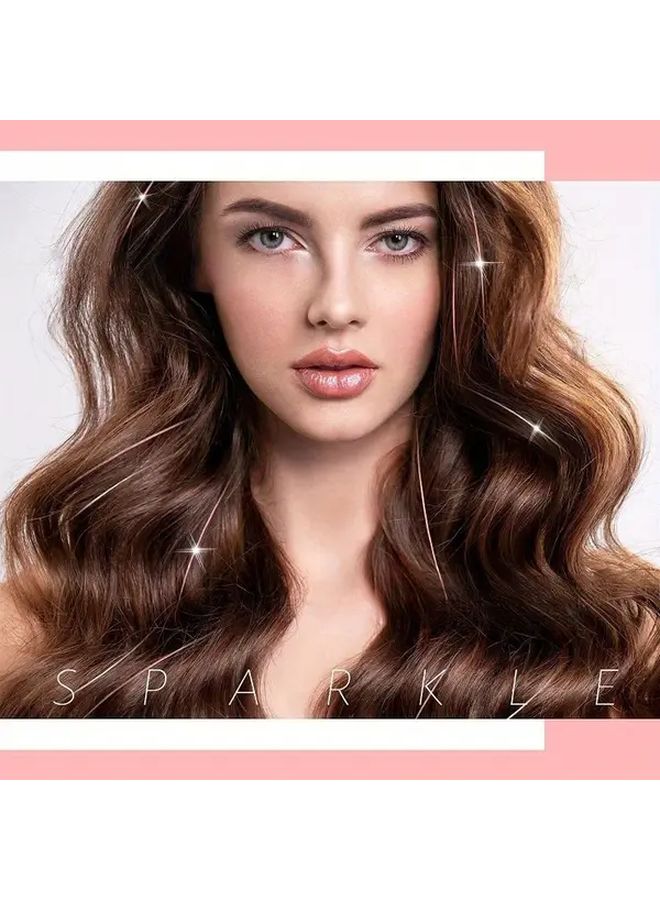 20 بوصة شعر صناعي مستقيم سبعة ألوان ليزر بالذهب الفاتح لتمديدات الشعر للحفلات والمهرجانات - Image 4