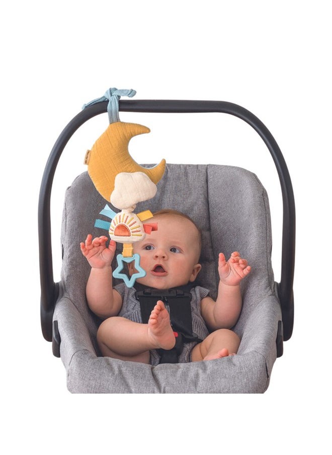 Itzy Ritzy Itzy Ritzy - Musical Pull-Down Toy - Bitzy Notes Baby Musical Toy Attaches to Car Seat, Play Gym, or Stroller & Plays a Soothing Melody, Infant Toy for Ages 0 Months and Up (Moon)  - Image 1