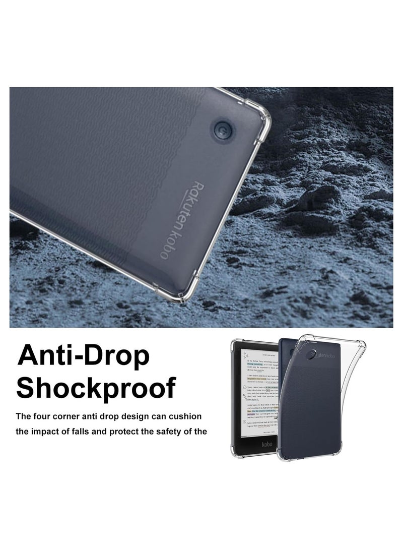 general Transparent protective case suitable for Kobo Clara BW/Kobo Clara Colour 6-inch, reinforced corners, ultra-thin shockproof protective case, flexible soft TPU drop-proof and slip-proof skin case, wit - Image 3