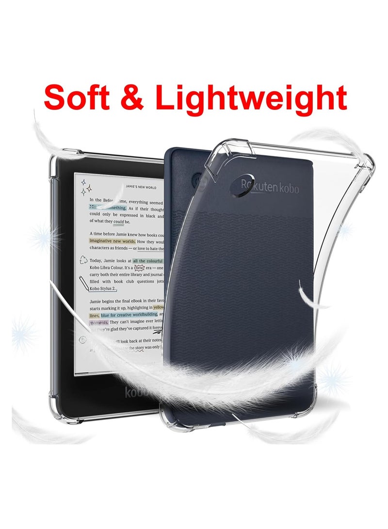 general Transparent protective case suitable for Kobo Clara BW/Kobo Clara Colour 6-inch, reinforced corners, ultra-thin shockproof protective case, flexible soft TPU drop-proof and slip-proof skin case, wit - Image 4