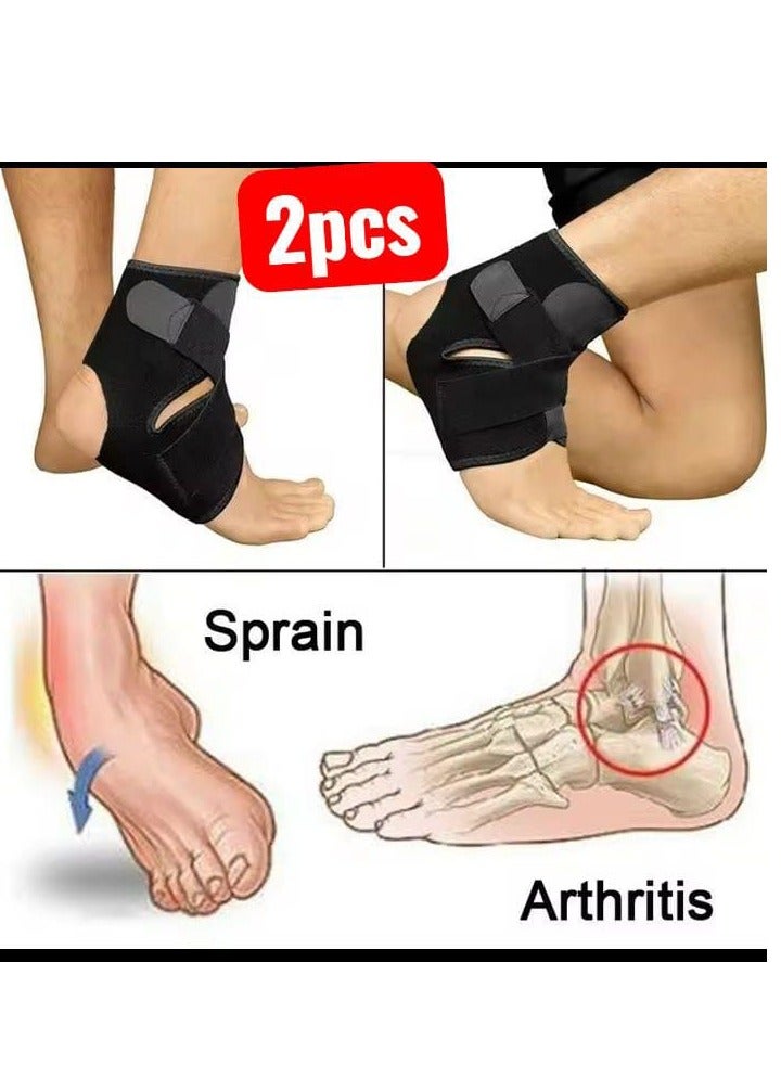 سيبوت دعامة للكاحل لالتواء الكاحل ، أكمام الكاحل قابلة للتعديل لالتهاب الأوتار ، تورم القدمين ، الدانتيل يصل دعم التفاف للإصابات الرياضية ، 2قطعة - Image 1