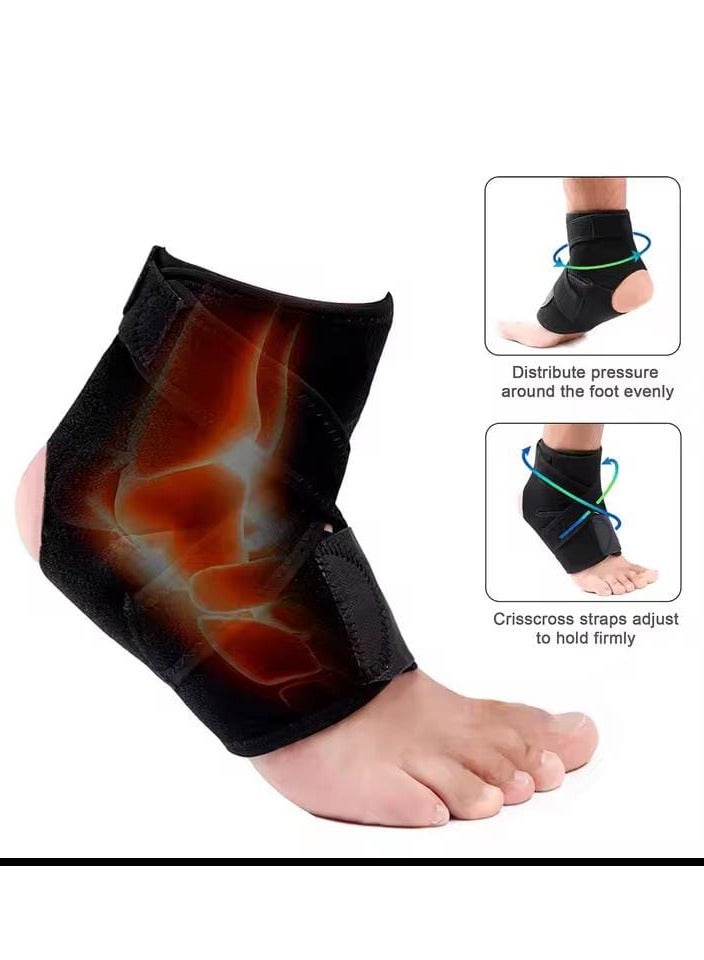 سيبوت دعامة للكاحل لالتواء الكاحل ، أكمام الكاحل قابلة للتعديل لالتهاب الأوتار ، تورم القدمين ، الدانتيل يصل دعم التفاف للإصابات الرياضية ، 2قطعة - Image 2