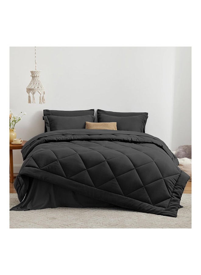 SIGNOOLA Signoola Diamond Microfiber Heavy Comforter, 3.5 kg ,Set of 1 Comforter (180 cm x 240 cm), Super Soft Double Bed Blanket for Winter Black Color . 