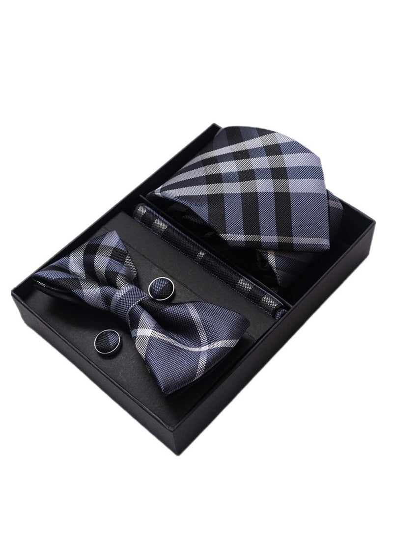 Generic - 5 pcs high-end tie for men business professional formal tie bow tie cufflinks square scarf fashion accessories gift box - Image 1