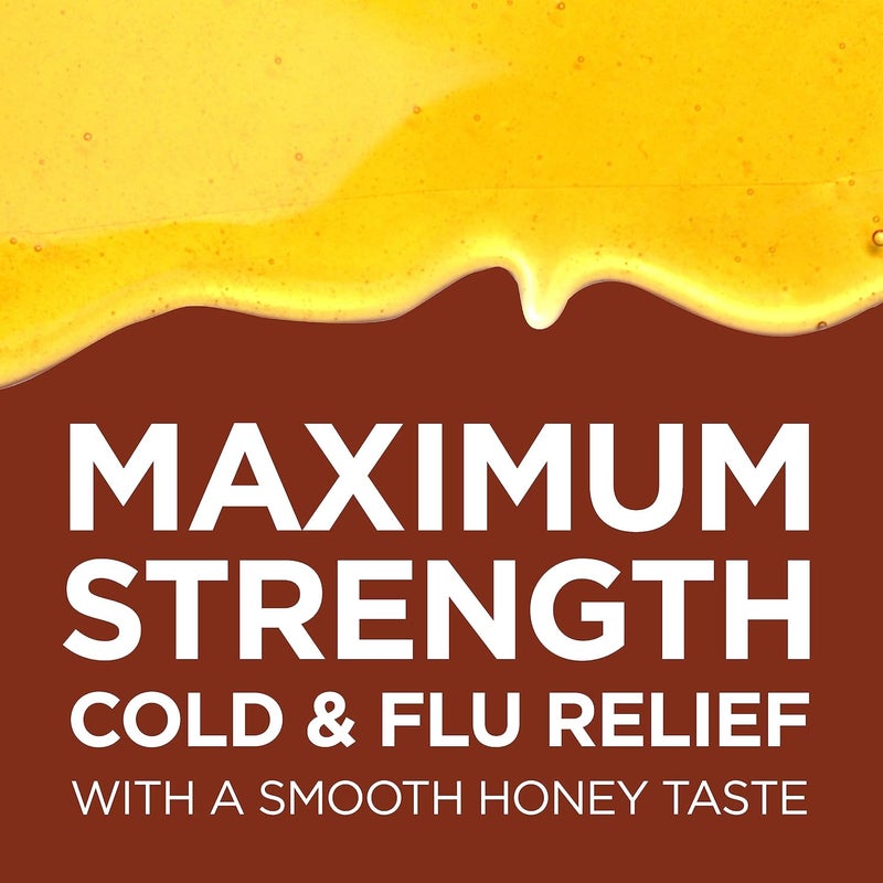GoodSense Nighttime Honey Flavor Severe Cold and Flu Relief Liquid Medicine 12 Fl Oz - Image 2