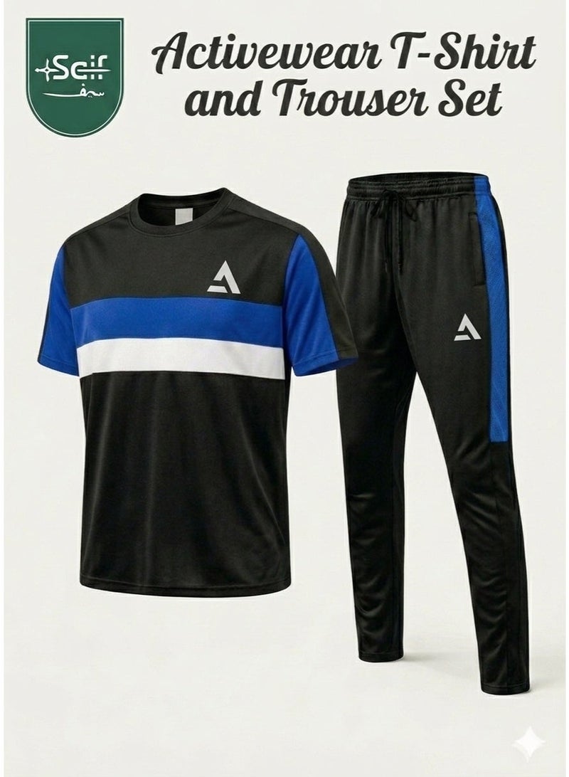 Saif Collection Regular Fit Crew Neck T-Shirt with Comfortable Trousers (Practical Activewear Set) | Co-Ord Set - Image 1