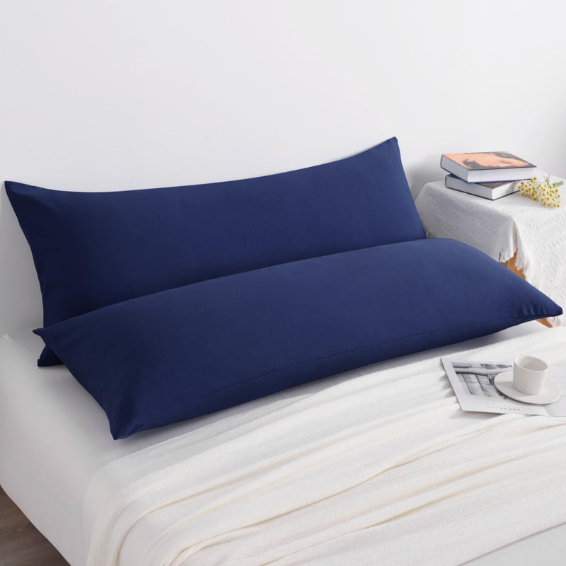 NTBAY Body Pillow Cases Set of 2, 2 Pack Brushed Microfiber 20x54 Pillow Cases, Soft, Wrinkle, Fade, Stain Resistant Navy Blue Pillow Cases with Envelope Closure, 20x54 Inches, Navy Blue - Image 5