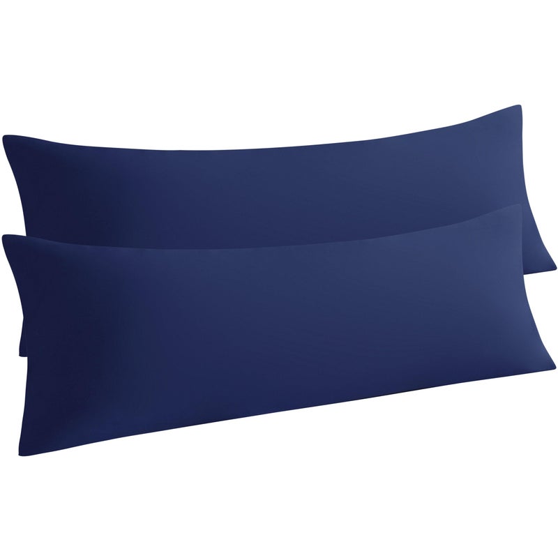 NTBAY Body Pillow Cases Set of 2, 2 Pack Brushed Microfiber 20x54 Pillow Cases, Soft, Wrinkle, Fade, Stain Resistant Navy Blue Pillow Cases with Envelope Closure, 20x54 Inches, Navy Blue - Image 1
