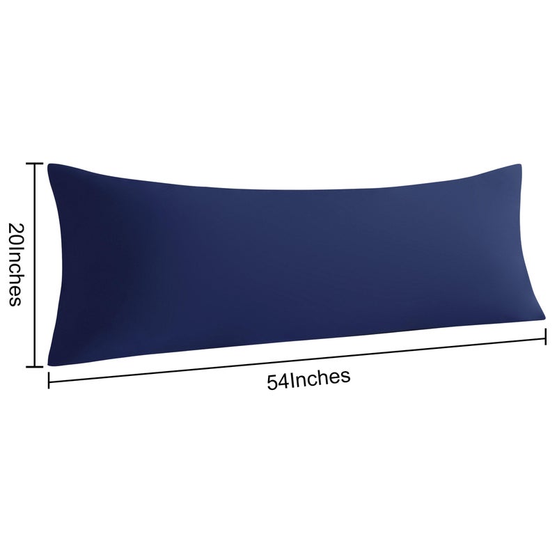 NTBAY Body Pillow Cases Set of 2, 2 Pack Brushed Microfiber 20x54 Pillow Cases, Soft, Wrinkle, Fade, Stain Resistant Navy Blue Pillow Cases with Envelope Closure, 20x54 Inches, Navy Blue - Image 3