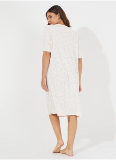 Styli Ditsy Print Lace Insert Nightdress  - Image 4