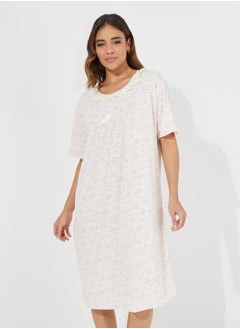 Styli Ditsy Print Lace Insert Nightdress  - Image 2