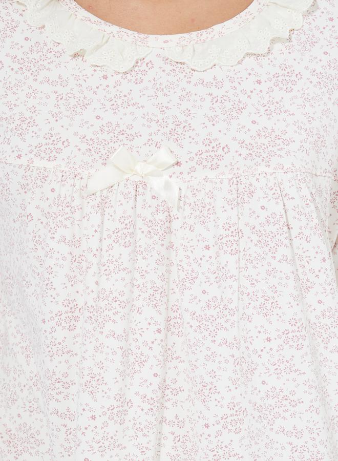 Take Two Ditsy Print Lace Insert Nightdress - Image 3