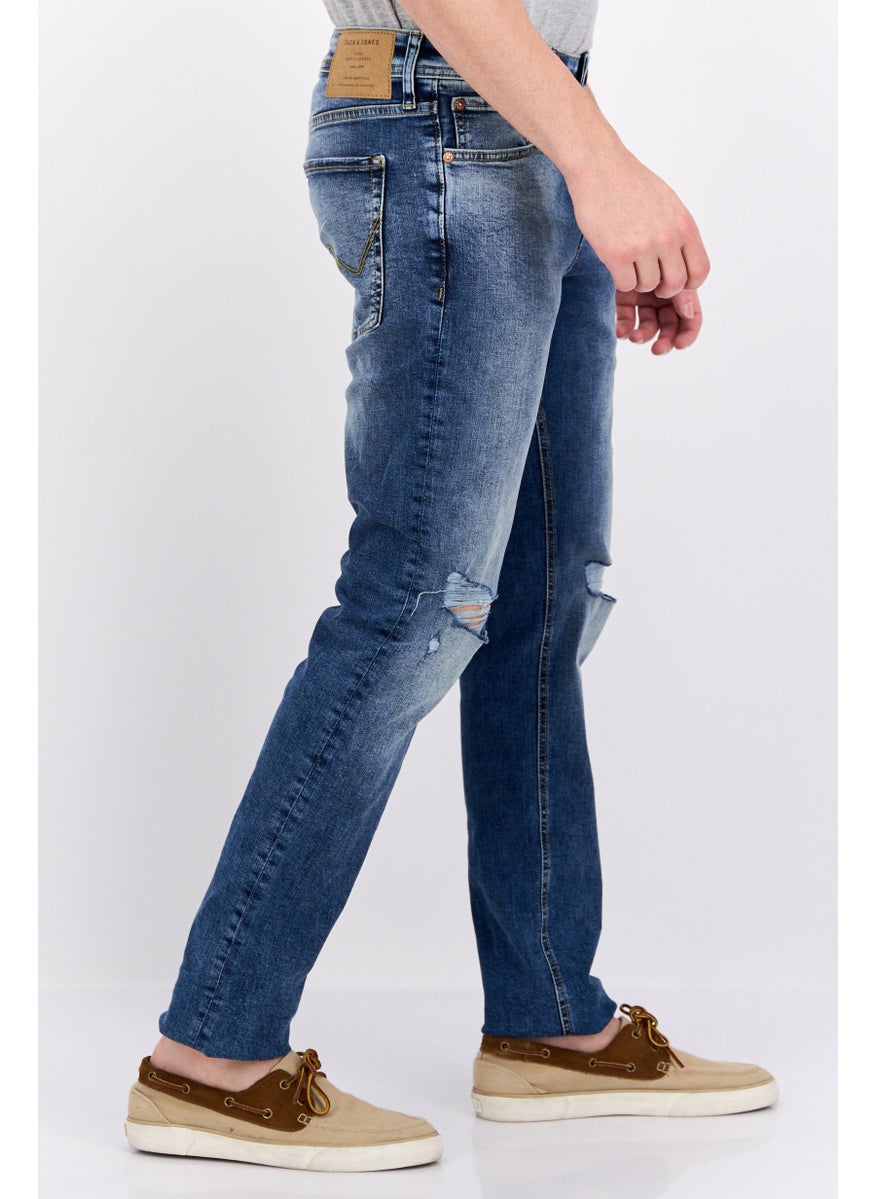 Jack Jones Men Slim Fit Washed Stretchable Denim, Blue  - Image 4