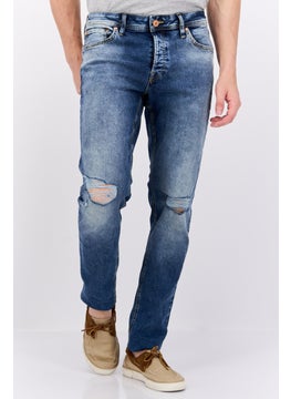 Jack Jones Men Slim Fit Washed Stretchable Denim, Blue  - Image 1