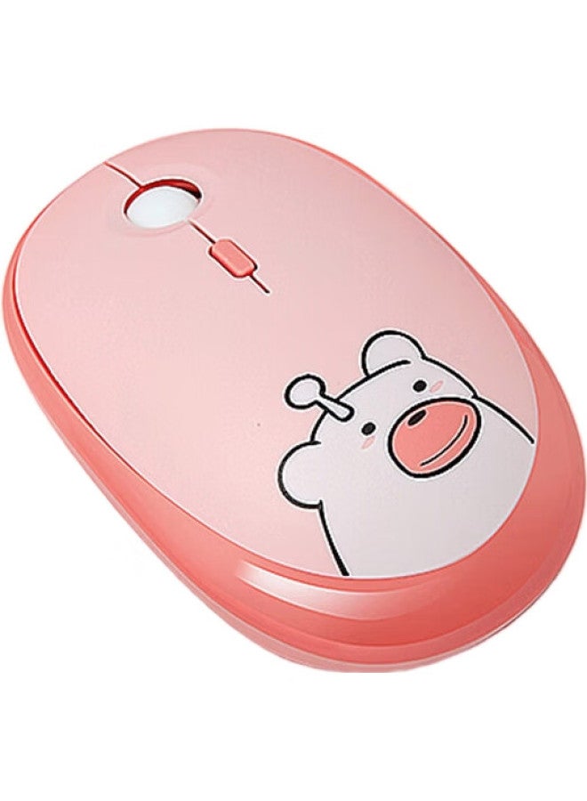 Geezer Hello Bear Wireless Retro Punk Keyboard And Mouse Set, Cute Office Keyboard And Mouse Set, Mouse, Computer Keyboard, Laptop Keyboard, Pink - Image 2