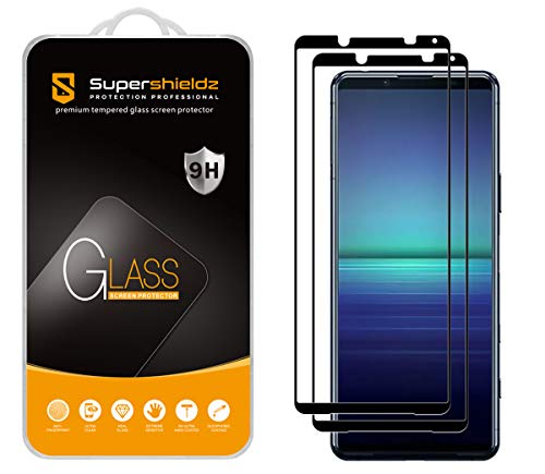 Supershieldz (2 Pack) Designed for Sony (Xperia 5 II) Tempered Glass Screen Protector, (Full Screen Coverage) Anti Scratch, Bubble Free (Black) - Image 2
