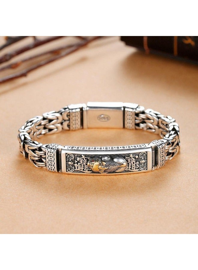 UNIVERSAL Men's Double Chain Peace Tattoo Bracelet Personalized Popular Men's Retro Bracelet - Image 1