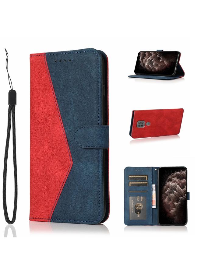 S-TOP Case For Motorola Moto G9 / G9 Play / E7 Plus Dual-color Stitching Leather Phone Case - Image 1