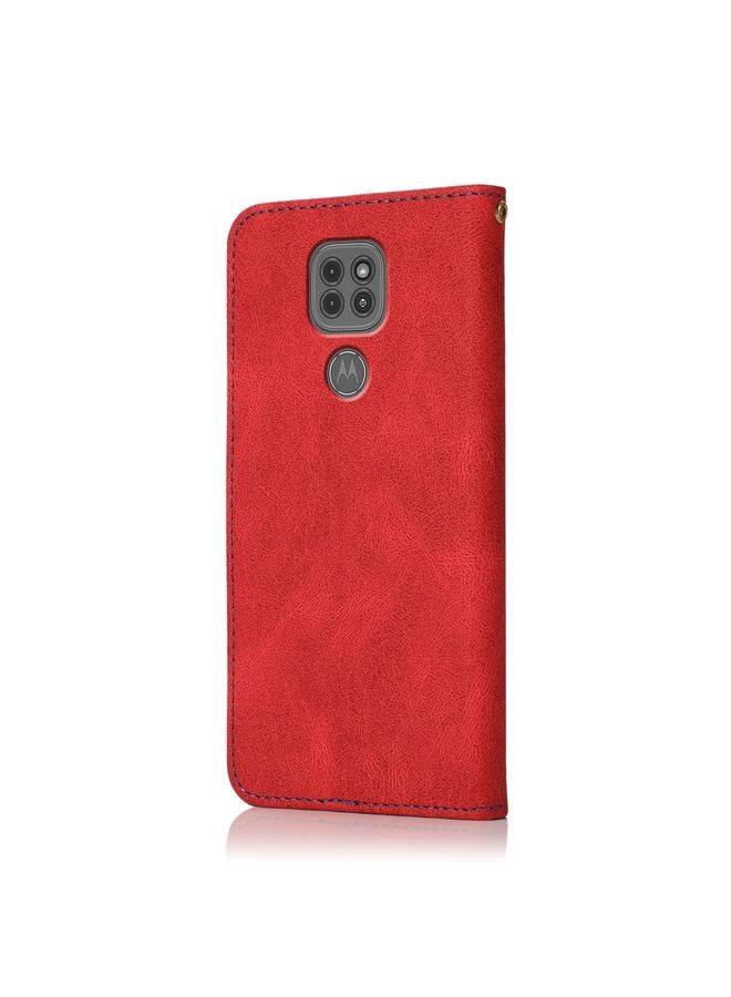S-TOP Case For Motorola Moto G9 / G9 Play / E7 Plus Dual-color Stitching Leather Phone Case - Image 3
