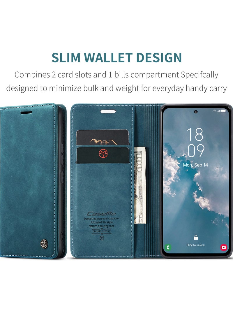 CaseMe Phone Case Luxury PU Leather Design 013 Flip Cover Card Slot Holder Cover For Honor 400 Pro (Green) - Image 2