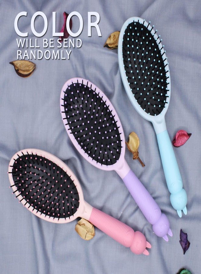 GLAN Detangle Hair Brush for Men and Women with Ball Tipped Bristles for Home and Travel Use Multicolour Pack of 1 (Hair Brush-6) - Image 2
