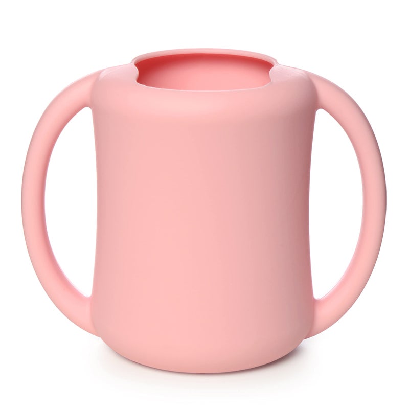 PrimaStella Silicone Baby & Toddler Training Cup with Handles (Soft Pink) - Image 1
